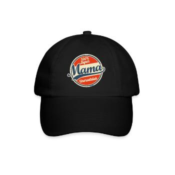 100% Super Mama: Unersetzlich & Stolz - Baseballkappe - Schwarz/Schwarz - Vorne