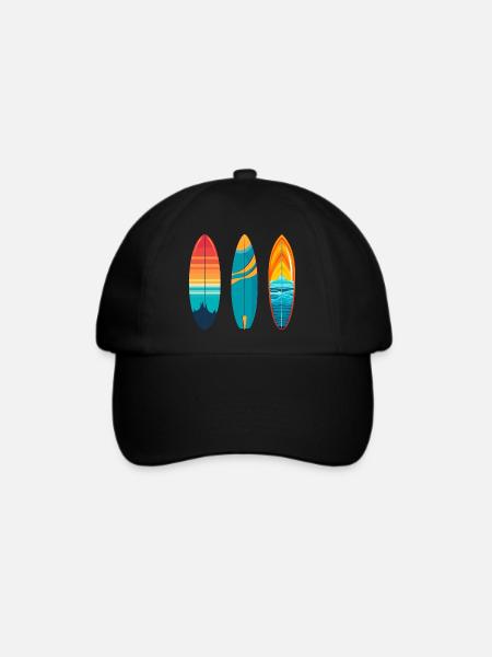 Surfbrett - Baseballkappe - Schwarz/Schwarz