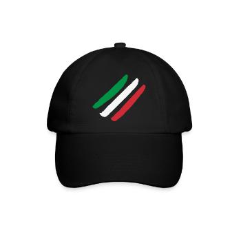 Italien Flagge - Steifen - Baseballkappe - Schwarz/Schwarz - Vorne