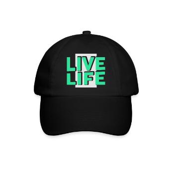 Live Life - Baseballkappe - Schwarz/Schwarz - Vorne