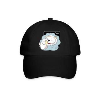 Hund koreanisch - japanischer Stil 03 - Baseballkappe - Schwarz/Schwarz - Vorne