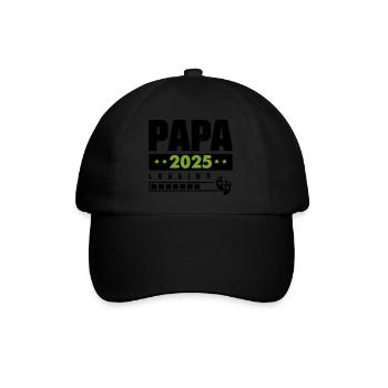 papa 2025 loading - Baseballkappe - Schwarz/Schwarz - Vorne