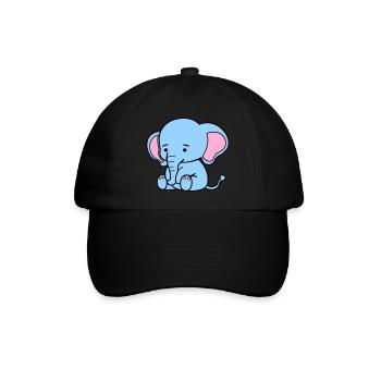 cute elephant - Baseballkappe - Schwarz/Schwarz - Vorne