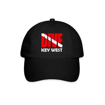 Dive Key West Karibik Caribbean USA Florida - Baseballkappe - Schwarz/Schwarz - Vorne