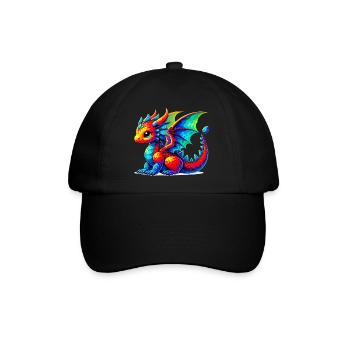 Drache - Baseballkappe - Schwarz/Schwarz - Vorne