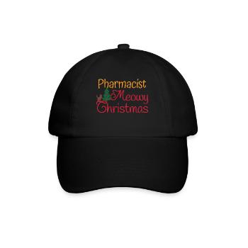 Apotheker Katzen xmas meowy Weihnachten - Baseballkappe - Schwarz/Schwarz - Vorne