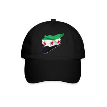 Syrien Flagge in der Syrien Landkarte 2 - Baseballkappe - Schwarz/Schwarz - Vorne