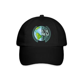 Green Is The New Black Planet Earth Day - Baseballkappe - Schwarz/Schwarz - Vorne