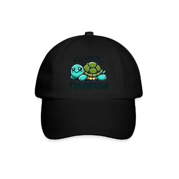 Entspannte Schildkrötte - Baseballkappe - Schwarz/Schwarz - Vorne