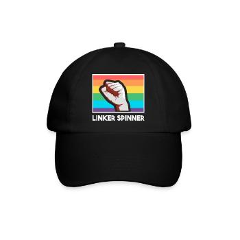 Linke Politik gegen Rechts - LGBTQ Linker Spinner - Baseballkappe - Schwarz/Schwarz - Vorne