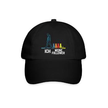 Ich & meine Follower – Katzenhumor Design - Baseballkappe - Schwarz/Schwarz - Vorne