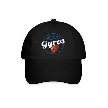 Gyros Restaurant Vintage Griechenland Souvenir - Baseballkappe - Schwarz/Schwarz - Vorne
