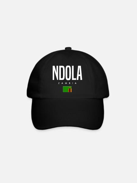 Ndola Sambia - Baseballkappe - Schwarz/Schwarz