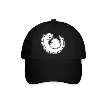 Echse mit Herz – Gecko, Liebe & Schutzsymbol - Baseballkappe - Schwarz/Schwarz - Vorne