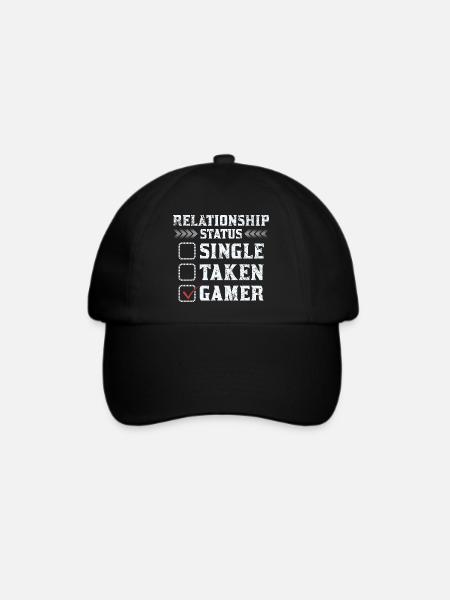 Gamer Beziehungsstatus Shirt - Baseballkappe - Schwarz/Schwarz