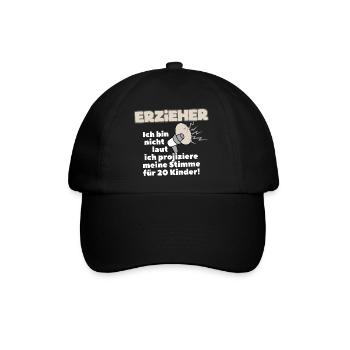Erzieher nicht Laut, Stimme für 20 Ki - Baseballkappe - Schwarz/Schwarz - Vorne