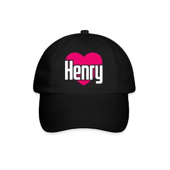 I Love Henry Pinkes Herz Ich liebe Henry - Baseballkappe - Schwarz/Schwarz - Vorne