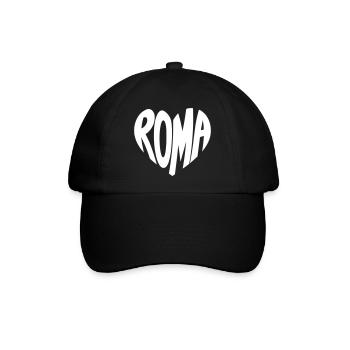 Roma Herzlogo Retro-Stil - Baseballkappe - Schwarz/Schwarz - Vorne