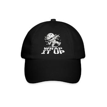  Halloween Mumie Wrap It Up Lustiger Grusel Spruch - Baseballkappe - Schwarz/Schwarz - Vorne