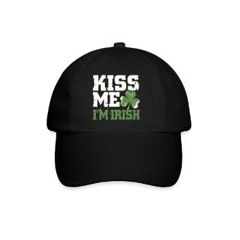 Küss mich, ich bin Irish Shamrock - Baseballkappe - Schwarz/Schwarz - Vorne