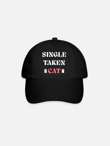 Single-Taken-Katzen-Valentinstag - Baseballkappe - Schwarz/Schwarz