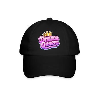 Drama Queen Krone  - Baseballkappe - Schwarz/Schwarz - Vorne