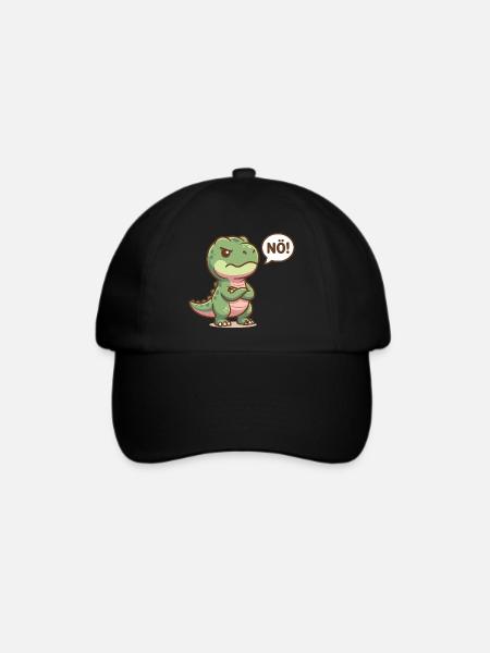 Süßer Dinosaurier Nö Lustiger Spruch - Baseballkappe - Schwarz/Schwarz