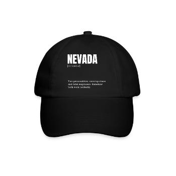 Nevada Dualität: Mutige Typografie Druck - Baseballkappe - Schwarz/Schwarz - Vorne