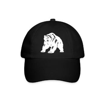 Grizzly Bär Silhouette - Baseballkappe - Schwarz/Schwarz - Vorne