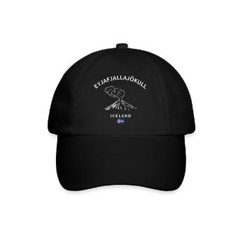 Eyjafjallajökull Vulkan Island - Baseballkappe - Schwarz/Schwarz - Vorne