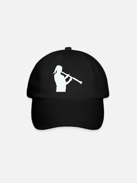 Silhouette mit Klarinette - Baseballkappe - Schwarz/Schwarz