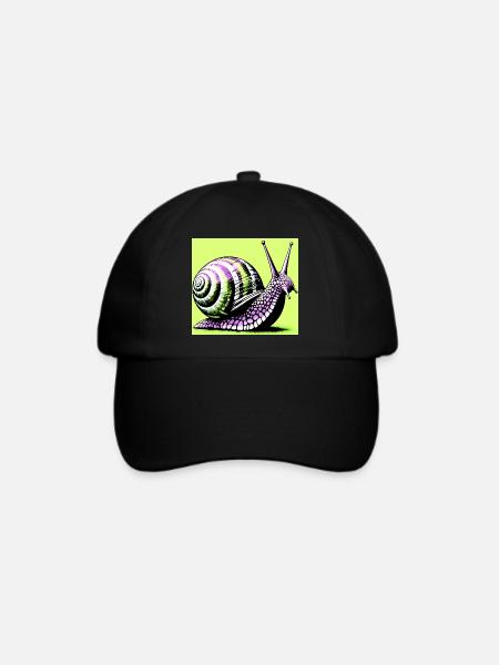 Schnecke - Baseballkappe - Schwarz/Schwarz