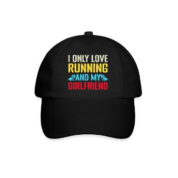 Running I Only Love Marathon Runner - Baseballkappe - Schwarz/Schwarz - Vorne