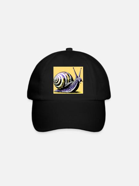 Schnecke - Baseballkappe - Schwarz/Schwarz