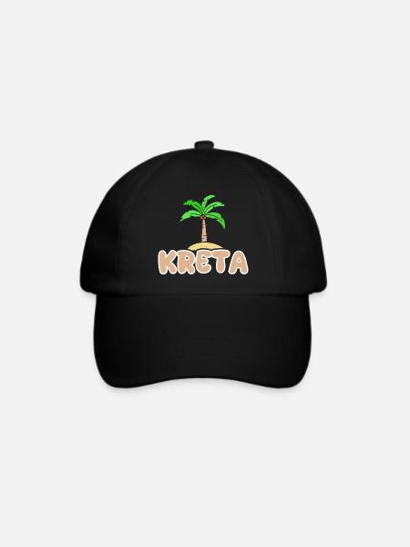 Kreta als Urlaub - Baseballkappe - Schwarz/Schwarz