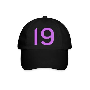 19 - Baseballkappe - Schwarz/Schwarz - Vorne
