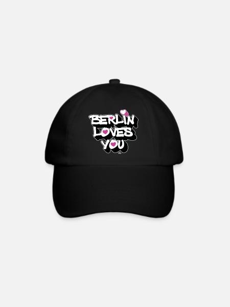 Berlin Loves You Heart 3D - Baseballkappe - Schwarz/Schwarz