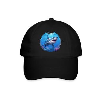Weißer Haie Weißer Hai - Baseballkappe - Schwarz/Schwarz - Vorne