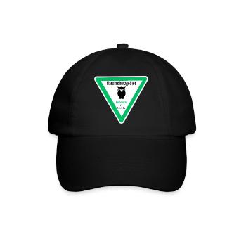 Naturschutzgebiet Ruhezone für Nachteulen - Baseballkappe - Schwarz/Schwarz - Vorne
