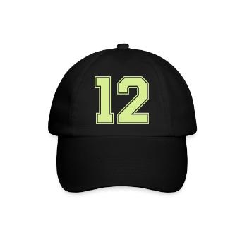 12 - Baseballkappe - Schwarz/Schwarz - Vorne
