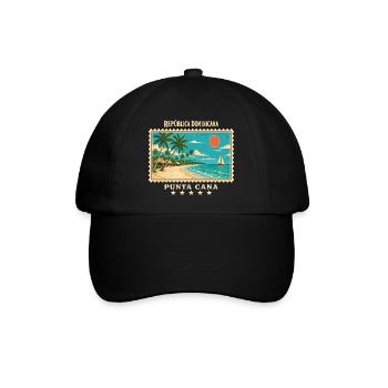 Dominikanische Republik Punta Cana Reisemarke - Baseballkappe - Schwarz/Schwarz - Vorne