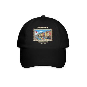 Danmark København Vintage Reisemarke - Baseballkappe - Schwarz/Schwarz - Vorne