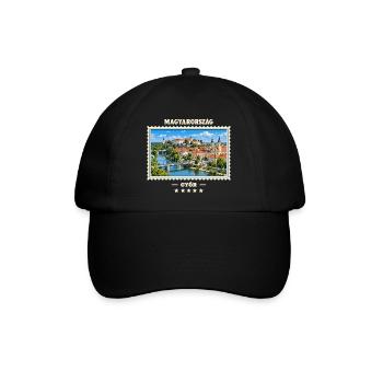 Ungarn Győr Vintage Reisemarke - Baseballkappe - Schwarz/Schwarz - Vorne
