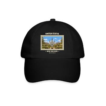 Vereinigte Staaten New Orleans Vintage Reisemarke - Baseballkappe - Schwarz/Schwarz - Vorne