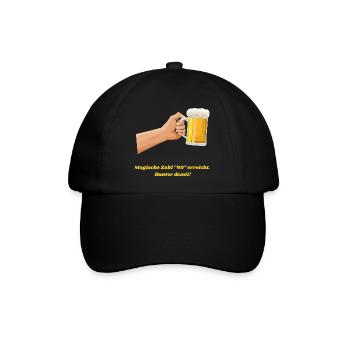 Magische Zahl 40 erreicht, amüsantes Bier Design - Baseballkappe - Schwarz/Schwarz - Vorne