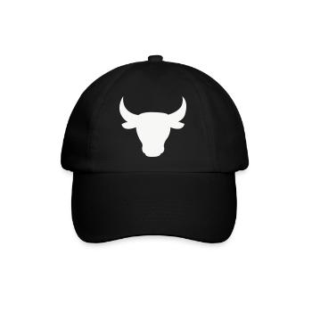 Stierkopf Silhouette - Baseballkappe - Schwarz/Schwarz - Vorne