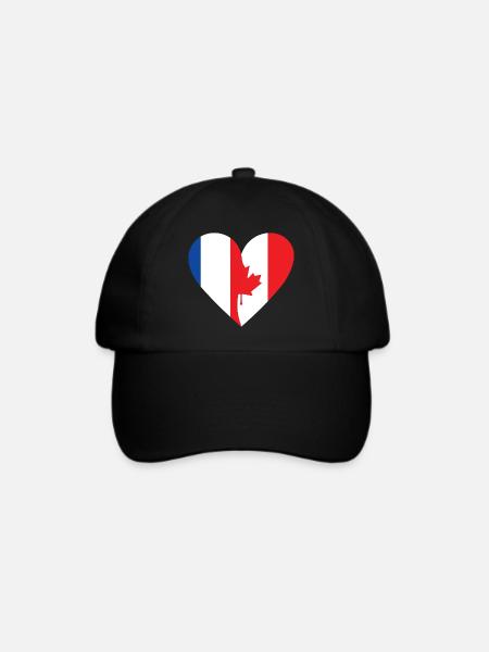 Frankreich & Kanada Flagge | Franco-kanadisches Geschenk - Baseballkappe - Schwarz/Schwarz
