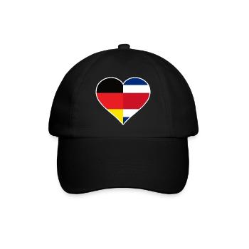 Germany Costa Rica Heart | German Costa Rican Gift - Baseballkappe - Schwarz/Schwarz - Vorne