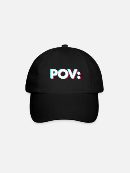 POV: Meme Print - Baseballkappe - Schwarz/Schwarz