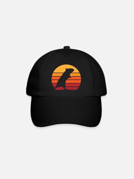Rennmaus Vintage | Retro Sonne für Mausbesitzer - Baseballkappe - Schwarz/Schwarz